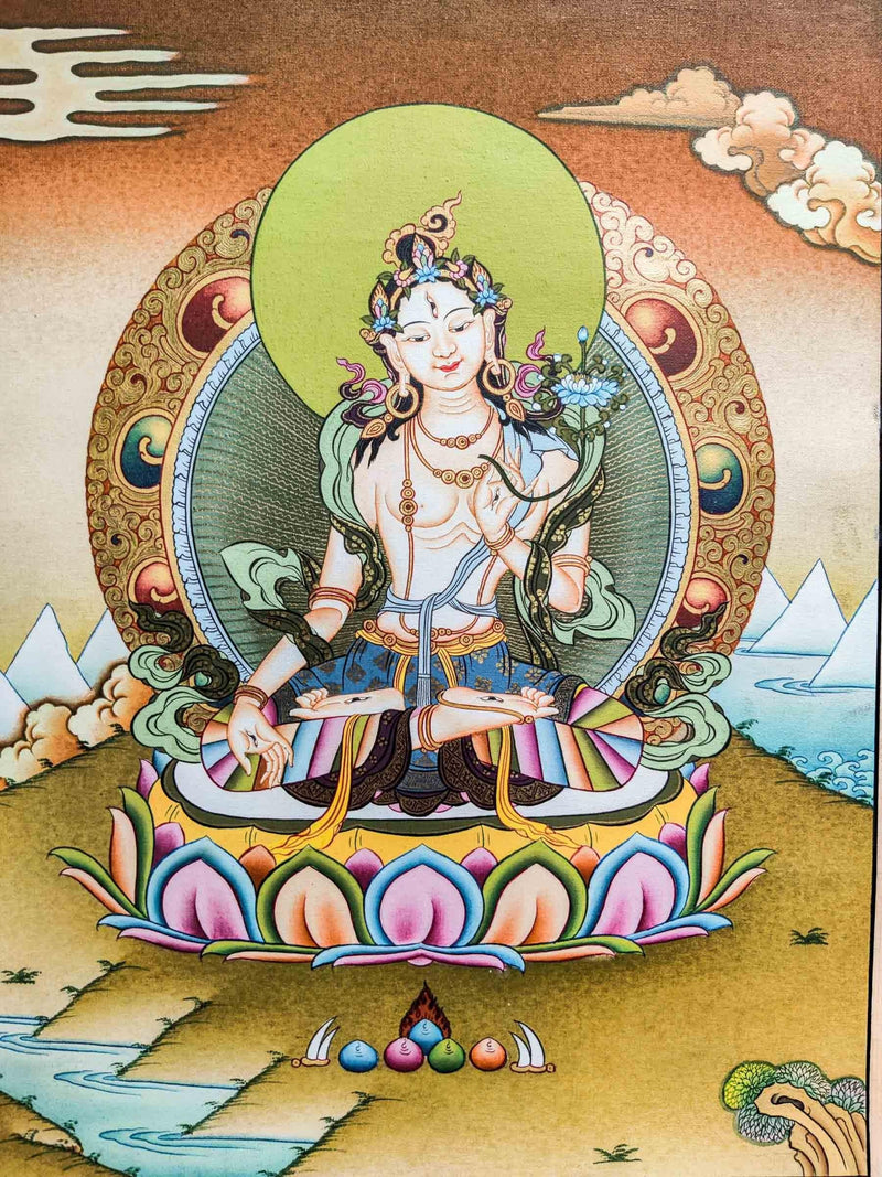 White Tara - Dolma Thangka Painting