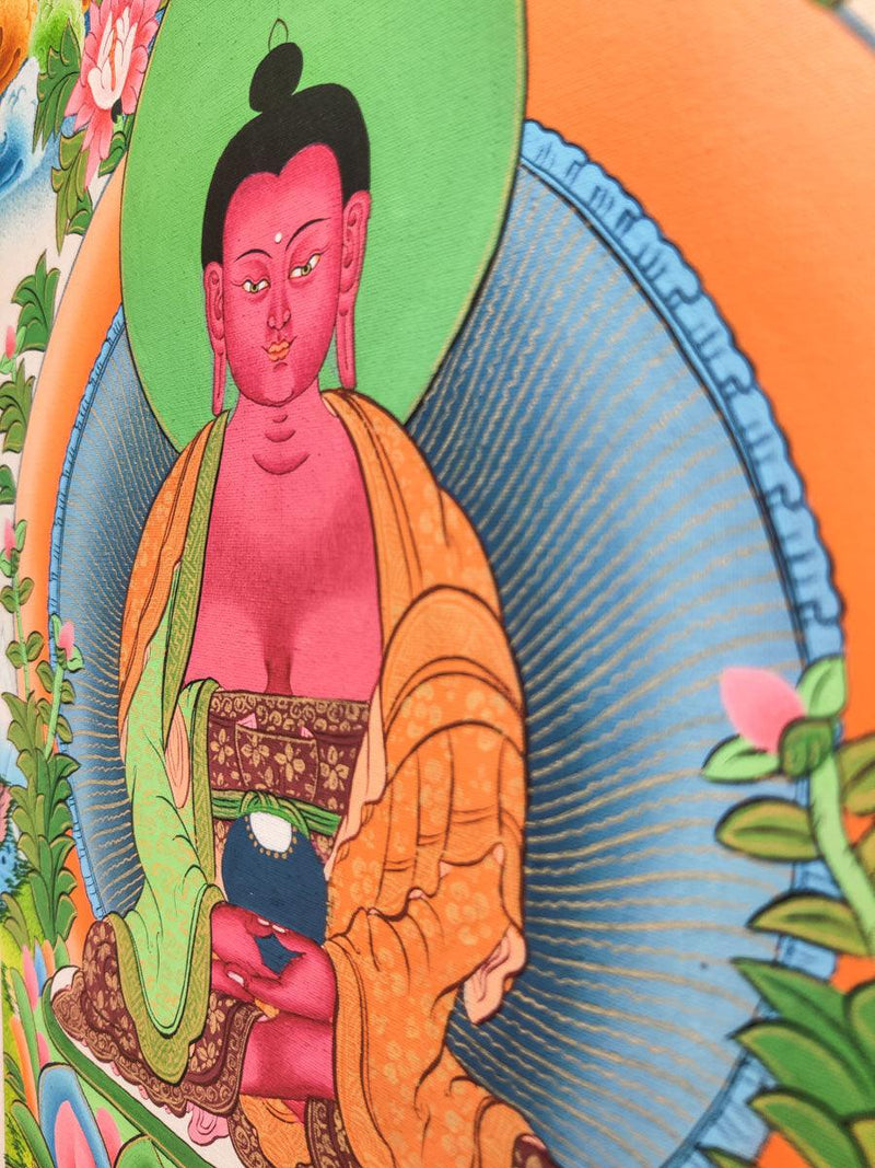 Handmade Amitabha Buddha Thangka Painting - Himalayas Shop