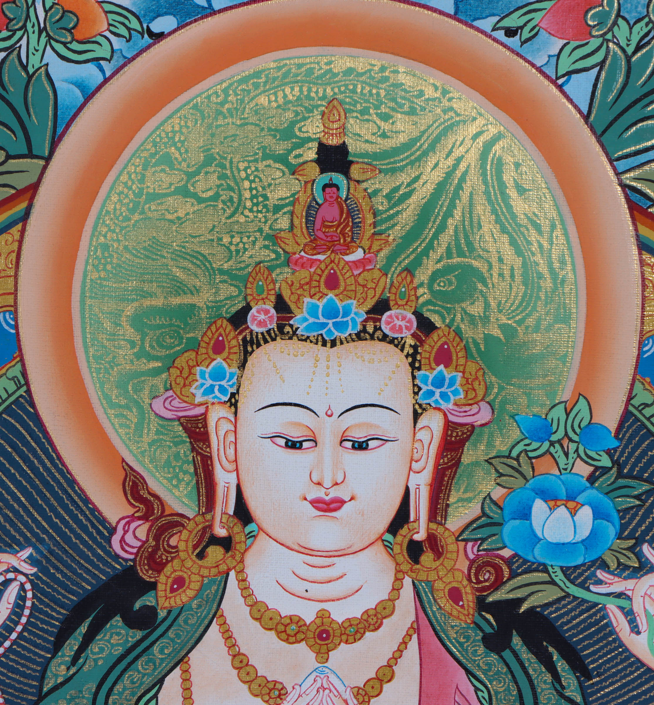 Chengresi Thangka - Handpainted by skillful artisan - Himalayas Shop