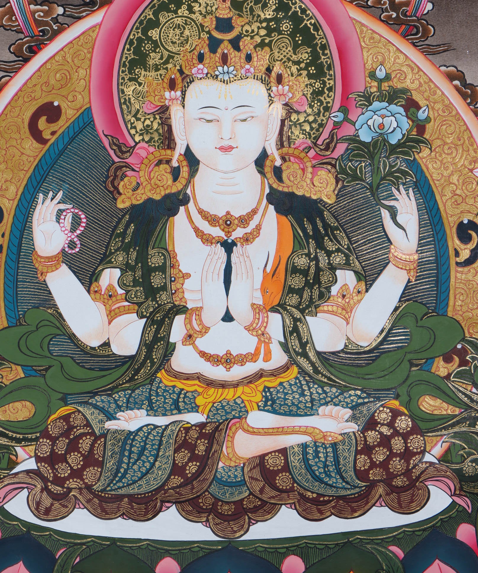 Chengresi (Bodhisattva) Thangka Painting - Himalayas Shop