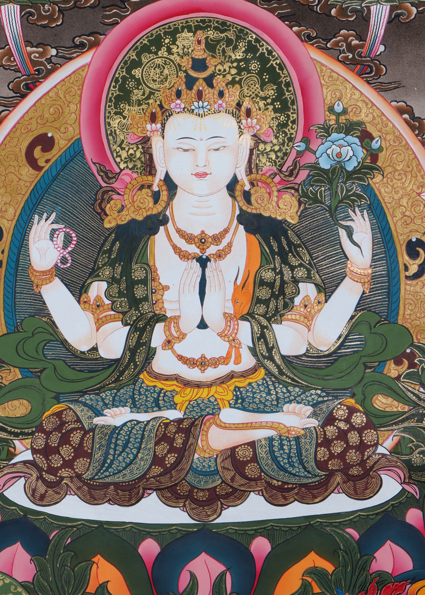 Chengresi (Bodhisattva) Thangka Painting - Himalayas Shop