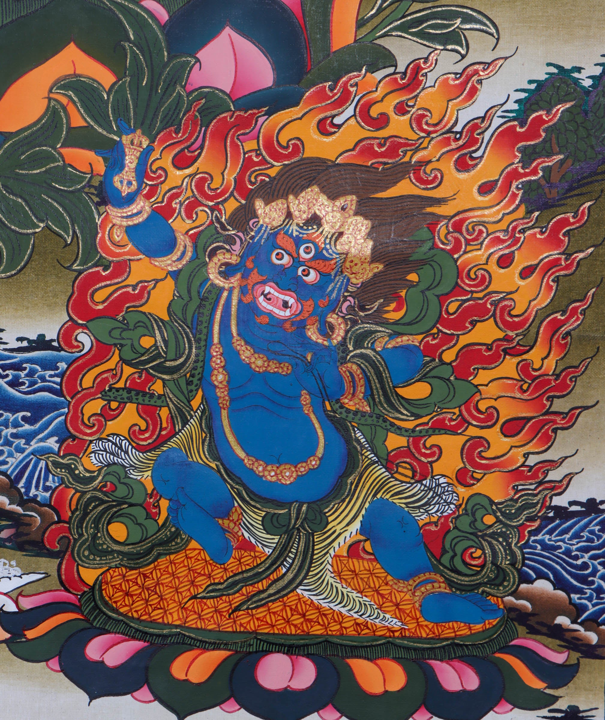 Chengresi (Bodhisattva) Thangka Painting - Himalayas Shop