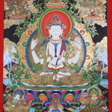 Chengresi with other bodhisattva thangka - Himalayas Shop