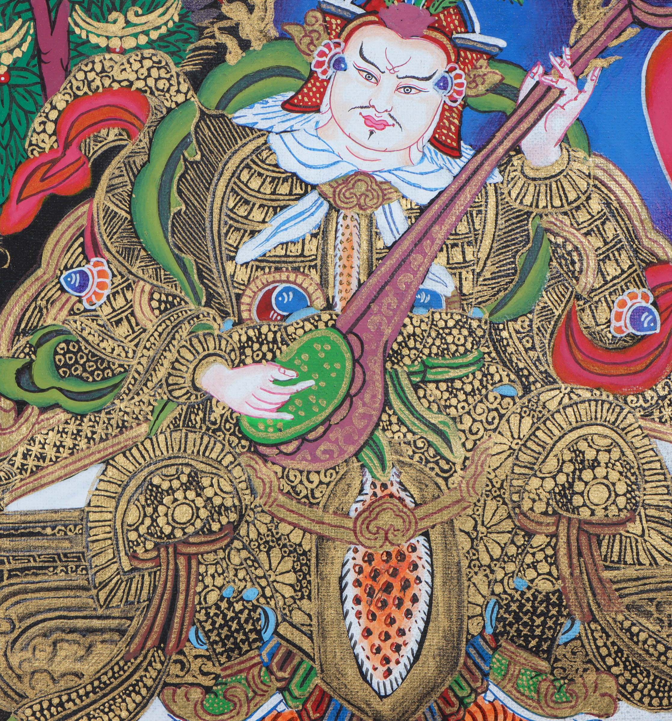 Chengresi with other bodhisattva thangka - Himalayas Shop
