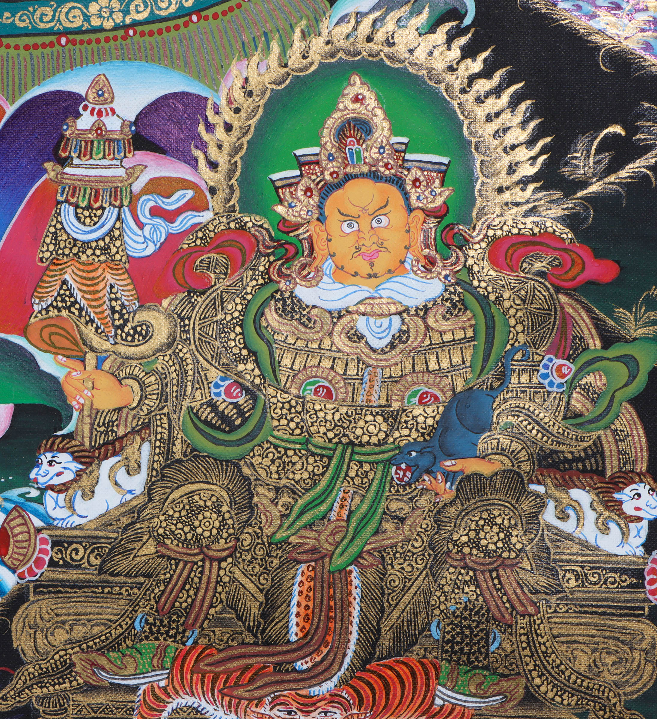 Chengresi with other bodhisattva thangka - Himalayas Shop