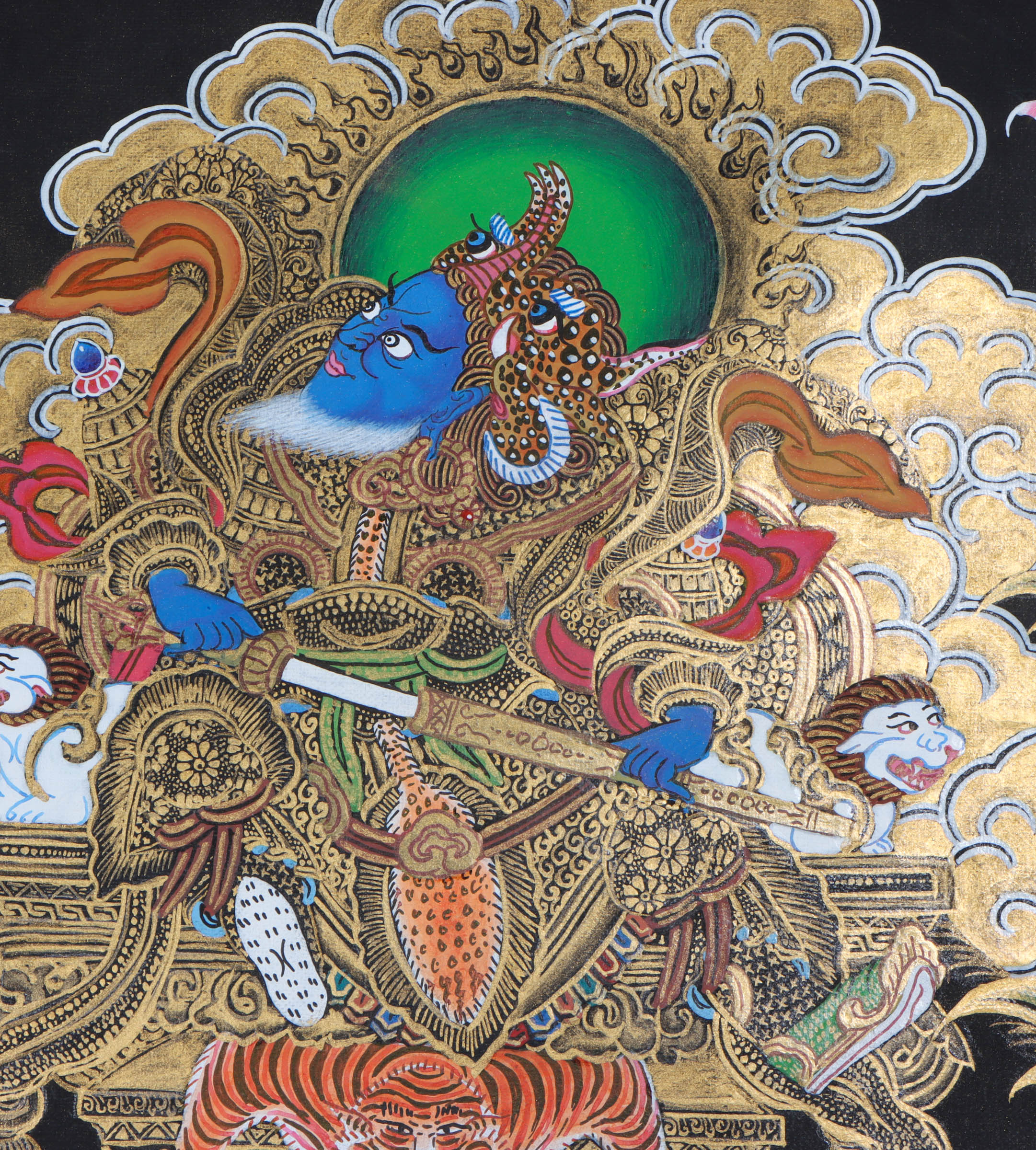 Chengresi with other bodhisattva thangka - Himalayas Shop
