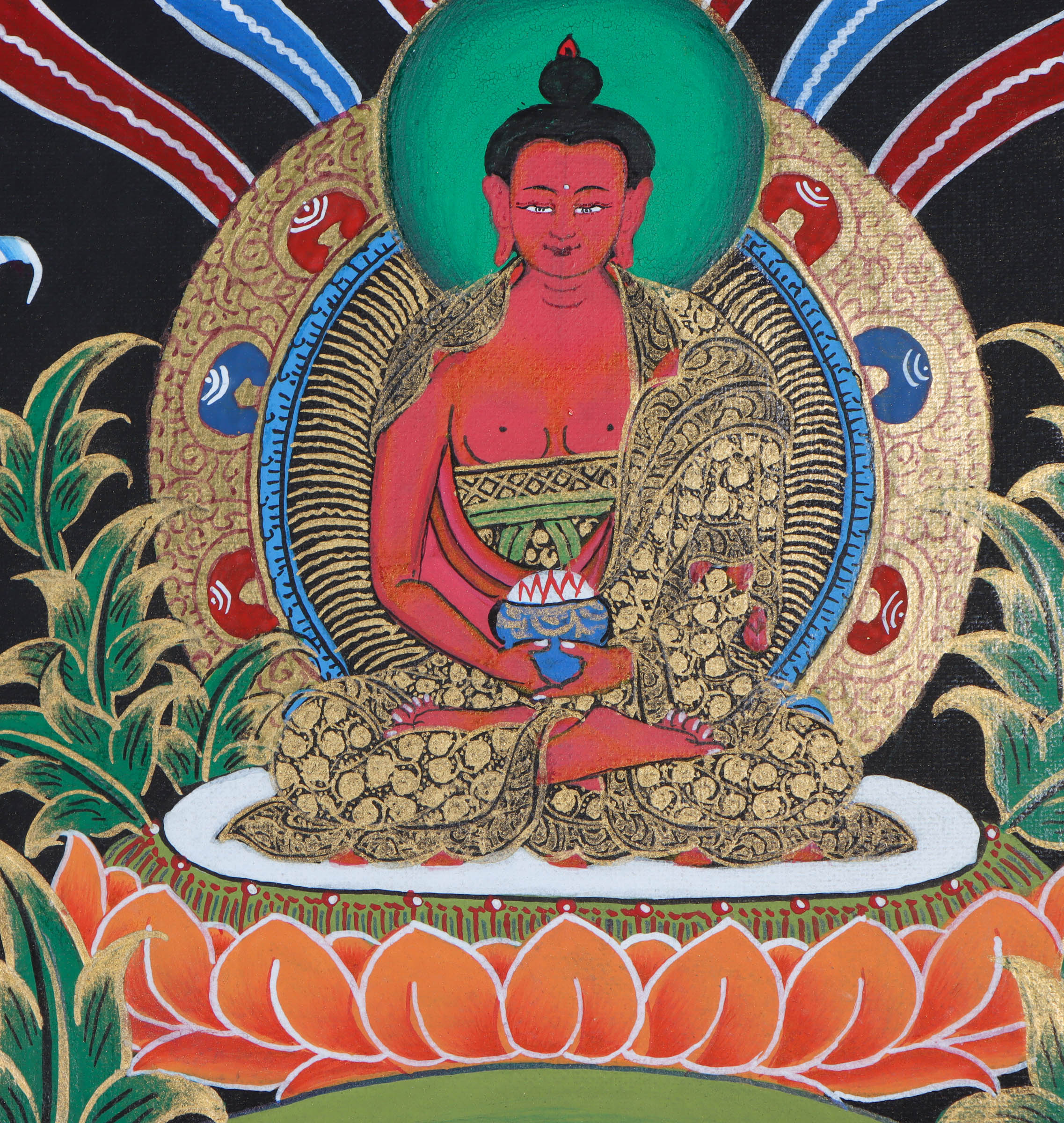 Chengresi with other bodhisattva thangka - Himalayas Shop