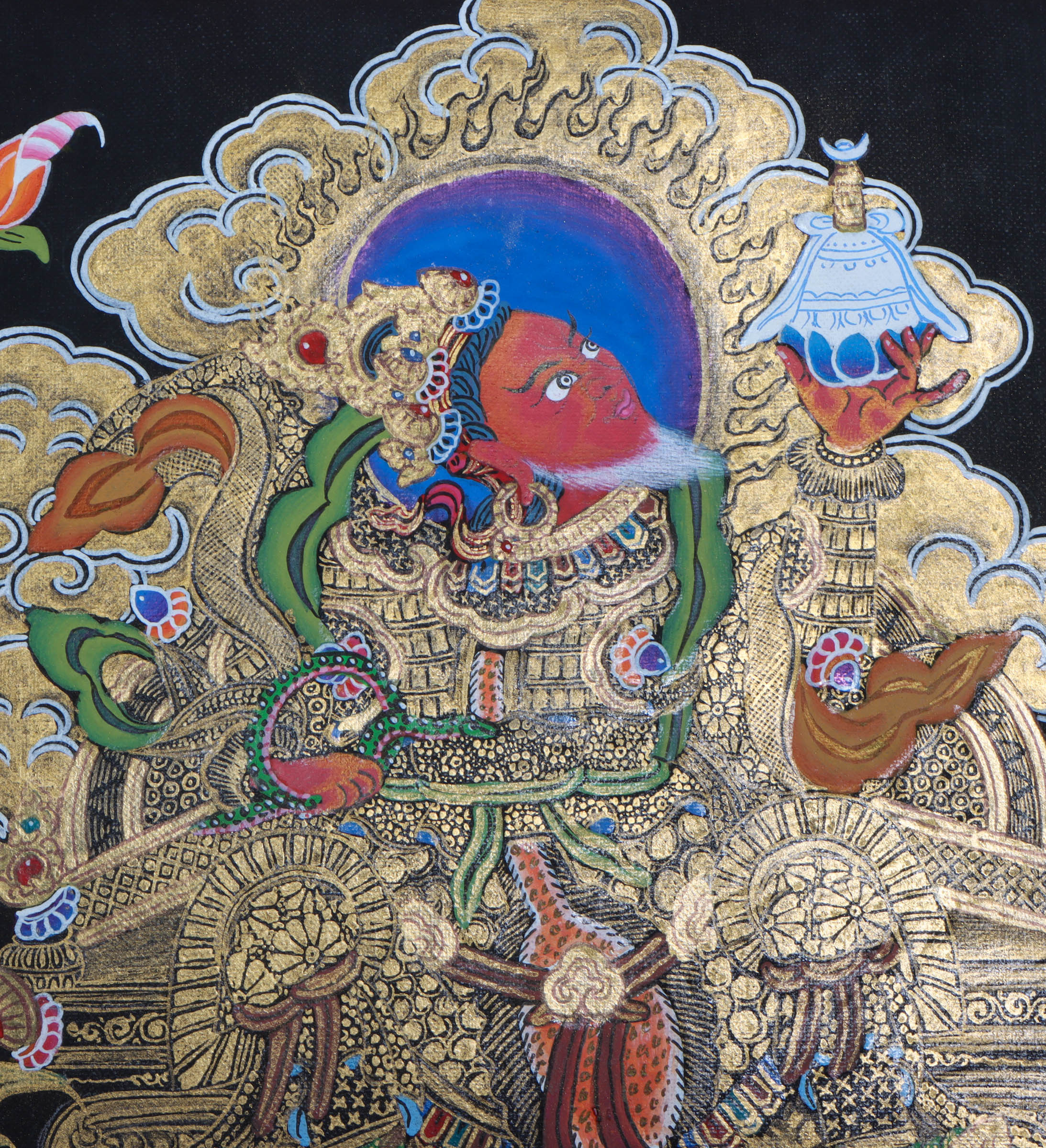 Chengresi with other bodhisattva thangka - Himalayas Shop