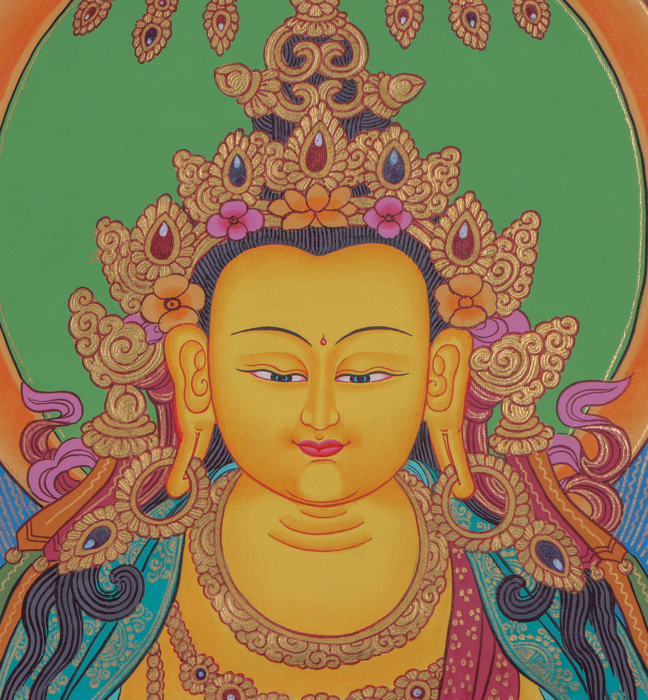 Beautiful Ratnasambhava Buddha Thangka Painting - Himalayas Shop