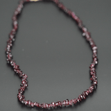 Red Garnet crystal chips necklace red wine color 