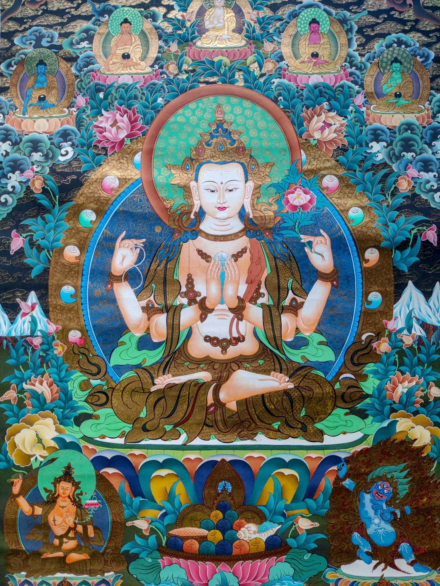 High Quality Master Pieces Thangka of Chenrezig Painting