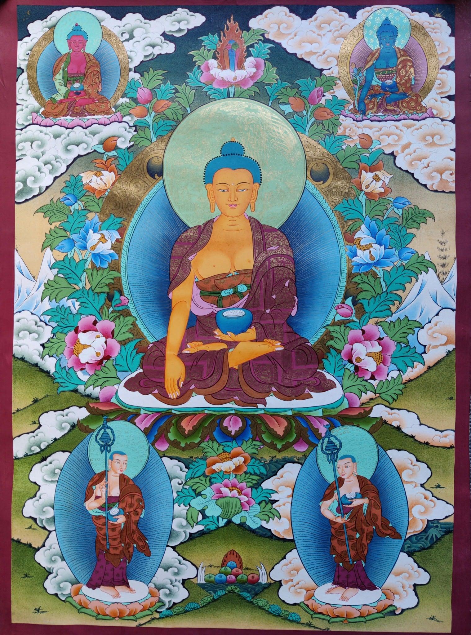 Beautiful Thangka Painting of Shakyamuni Buddha