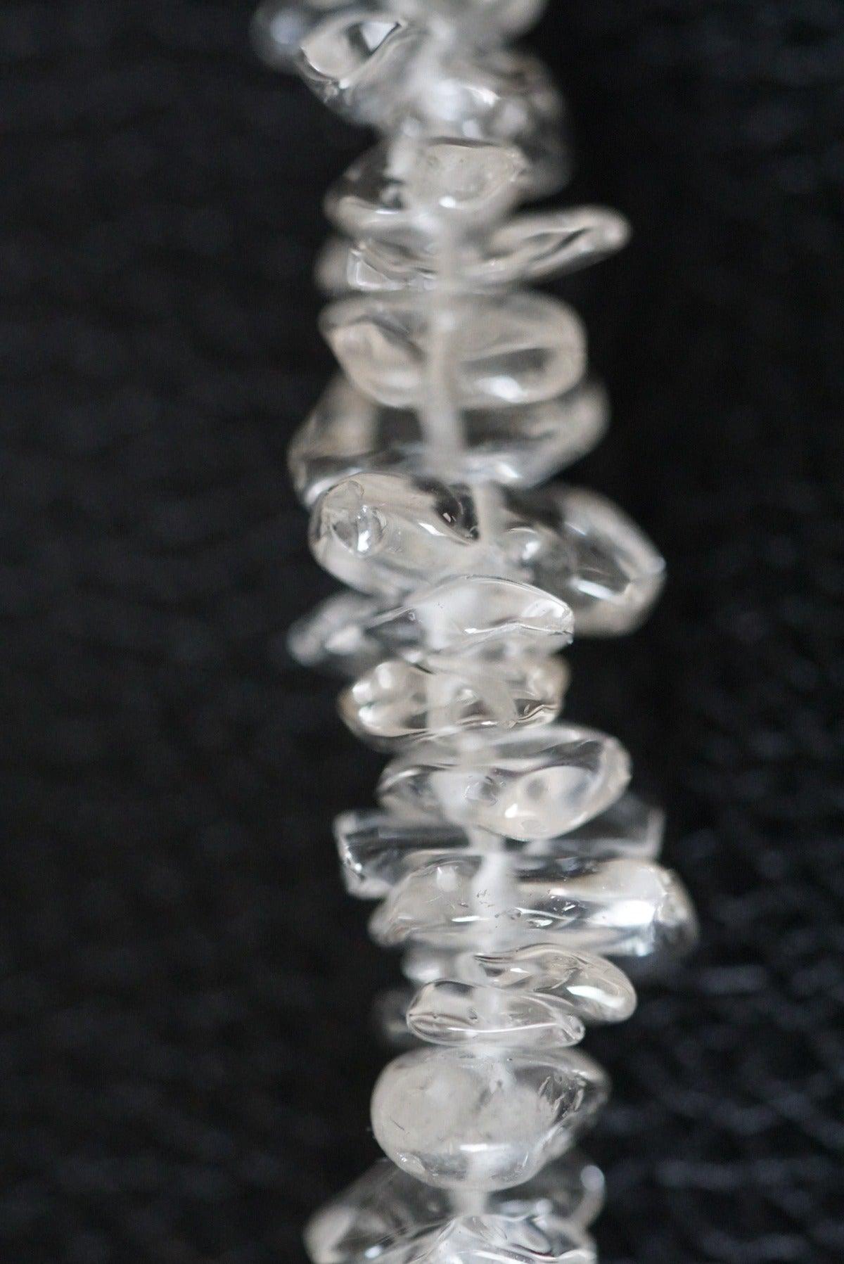 Clear crystal chips necklace for cleansing negative energy