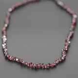 Red Garnet crystal chips necklace wine color 