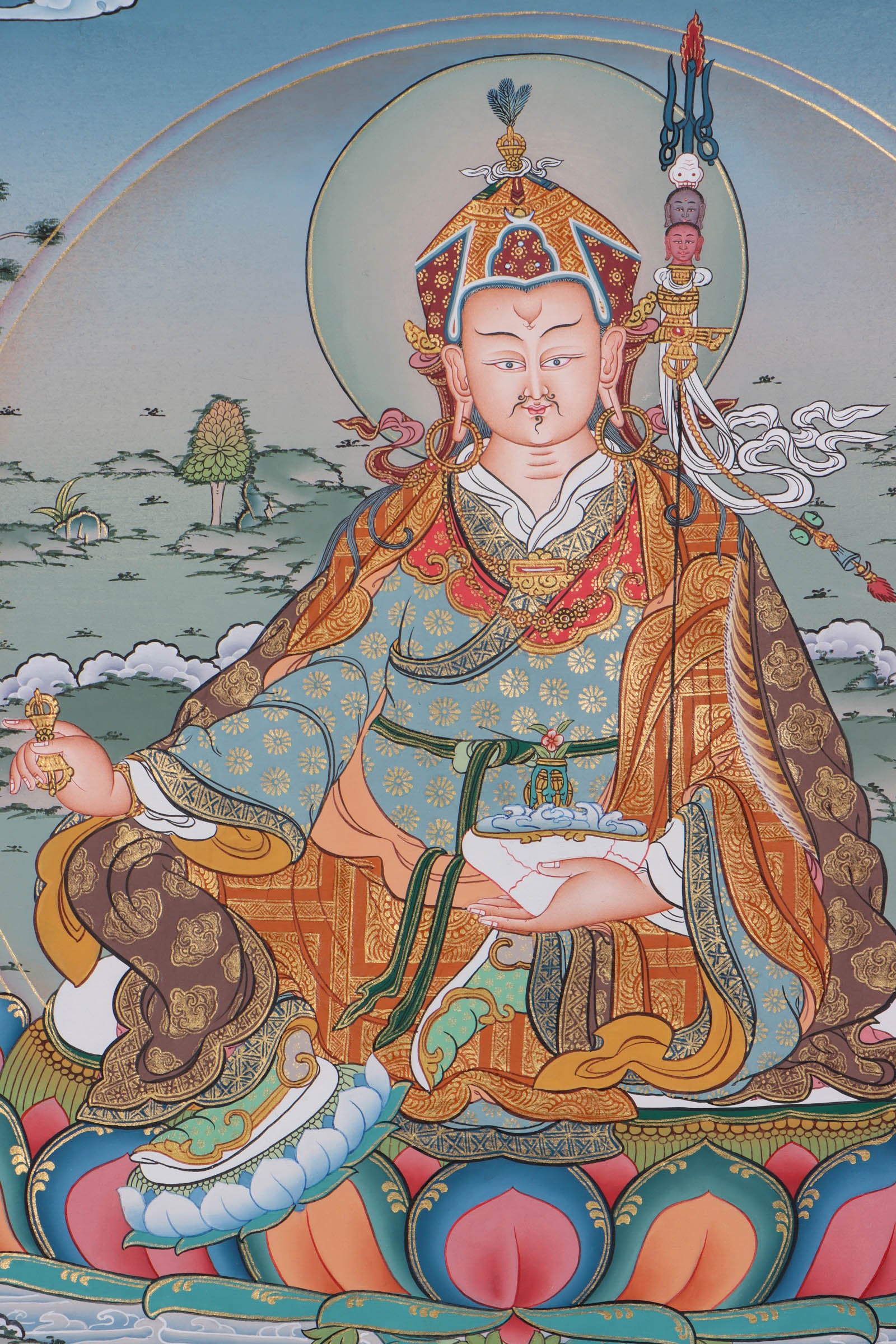 Guru RInpoche Thangka Painting on cotton canvas