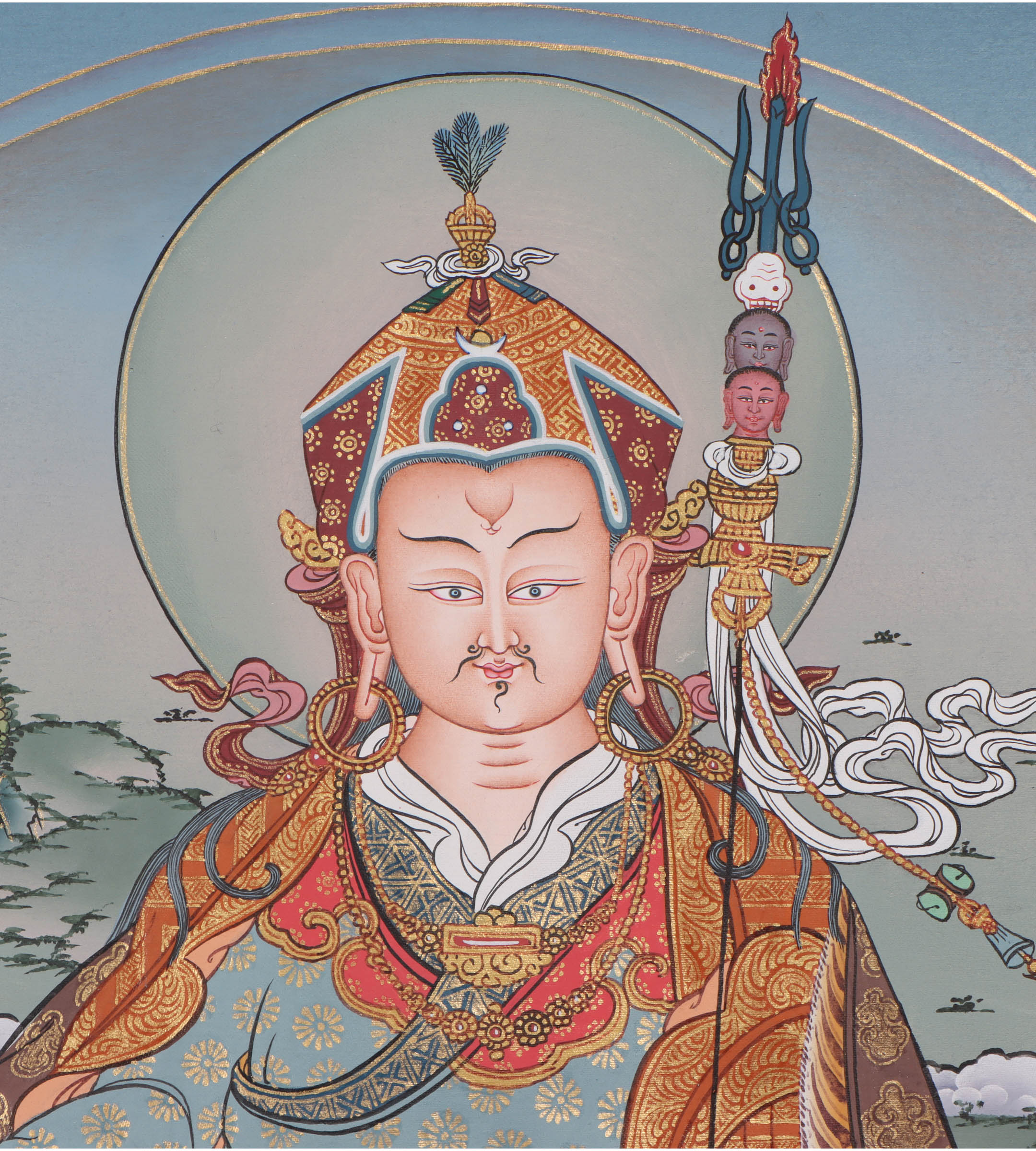 Guru RInpoche Thangka Painting on cotton canvas