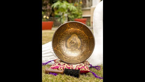 Maitreya Buddha Singing Bowl for Sound healing and meditation. Fine Art high Quality Singing Bowl