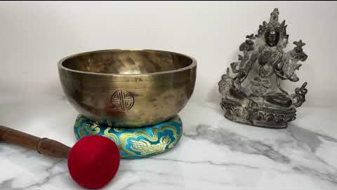 Handmade Tibetan Full Moon Singing Bowl from Himalayas 