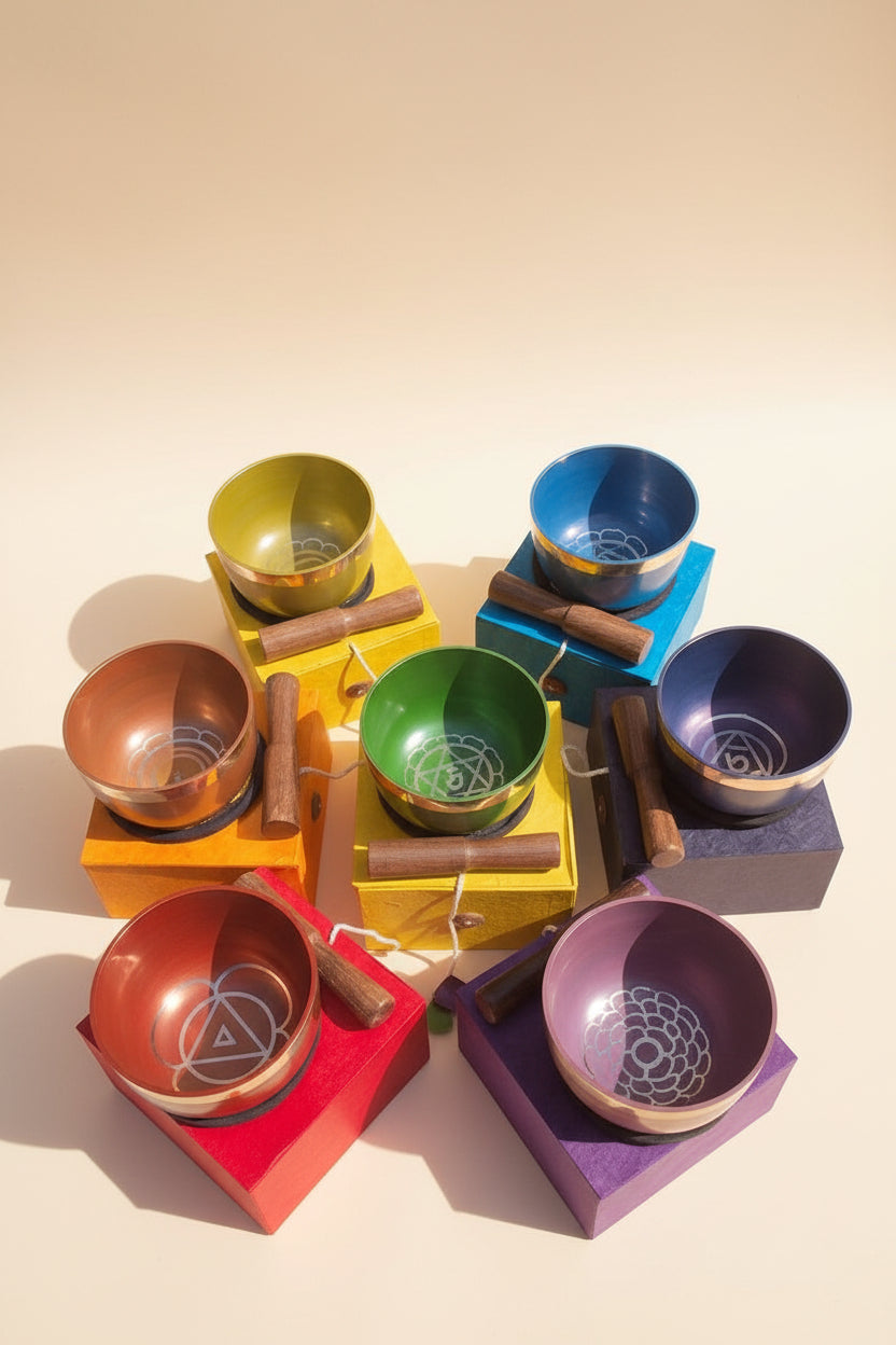 7 chakra set singing bowl for chakra healing and balancing