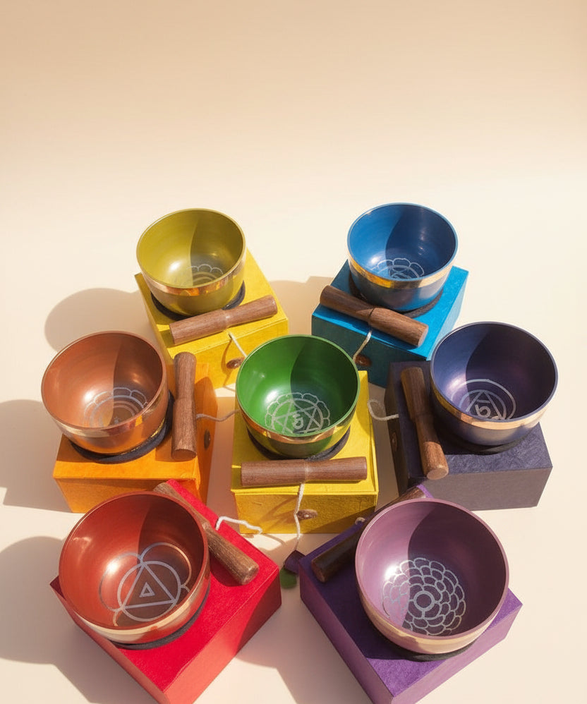 7 chakra set singing bowl for chakra healing and balancing