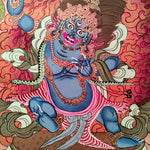Hand-made Pancha Buddha and Manjushri Thangka Art