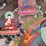 Hand-made Pancha Buddha and Manjushri Thangka Art