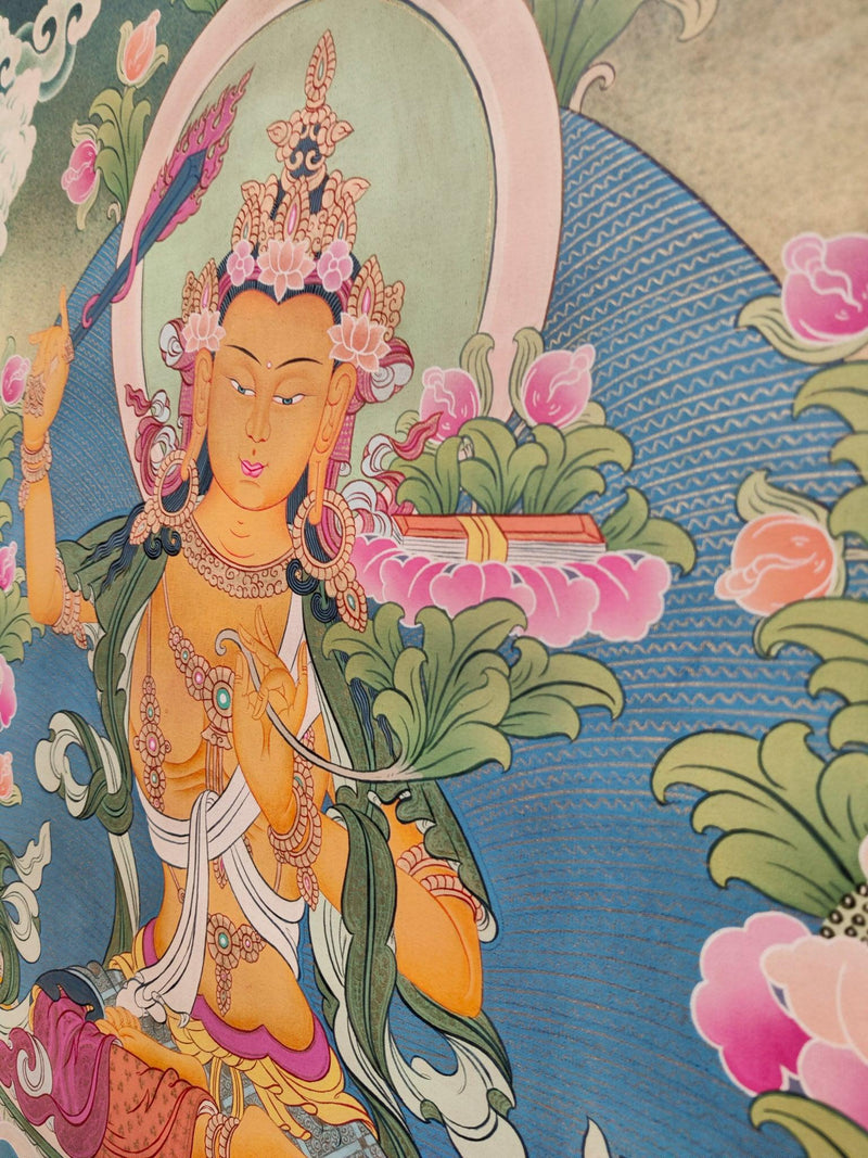 Hand-made Manjushri Thangka art