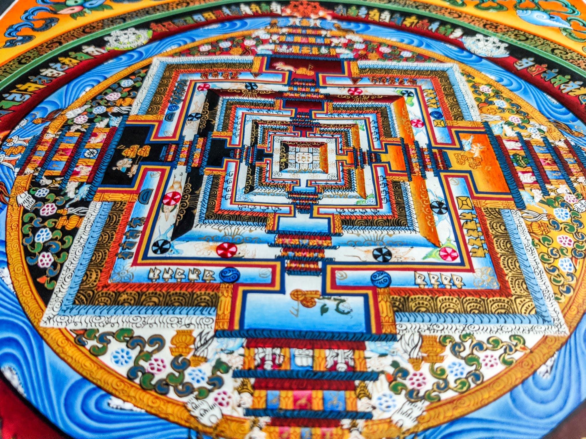 Sun Rise Energy Tibetan Kalchakra Mandala Painting