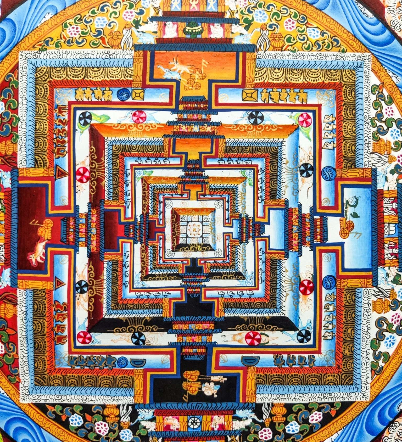 Sun Rise Energy Tibetan Kalchakra Mandala Painting