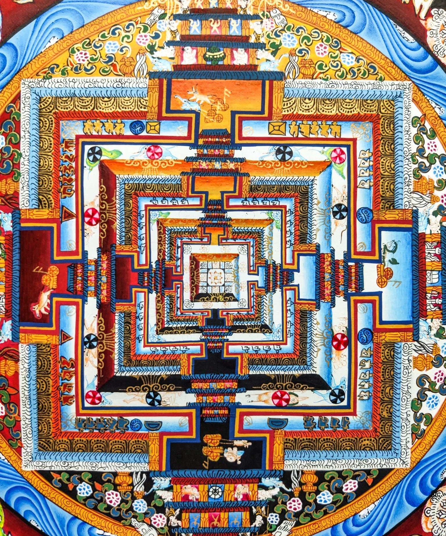 Sun Rise Energy Tibetan Kalchakra Mandala Painting
