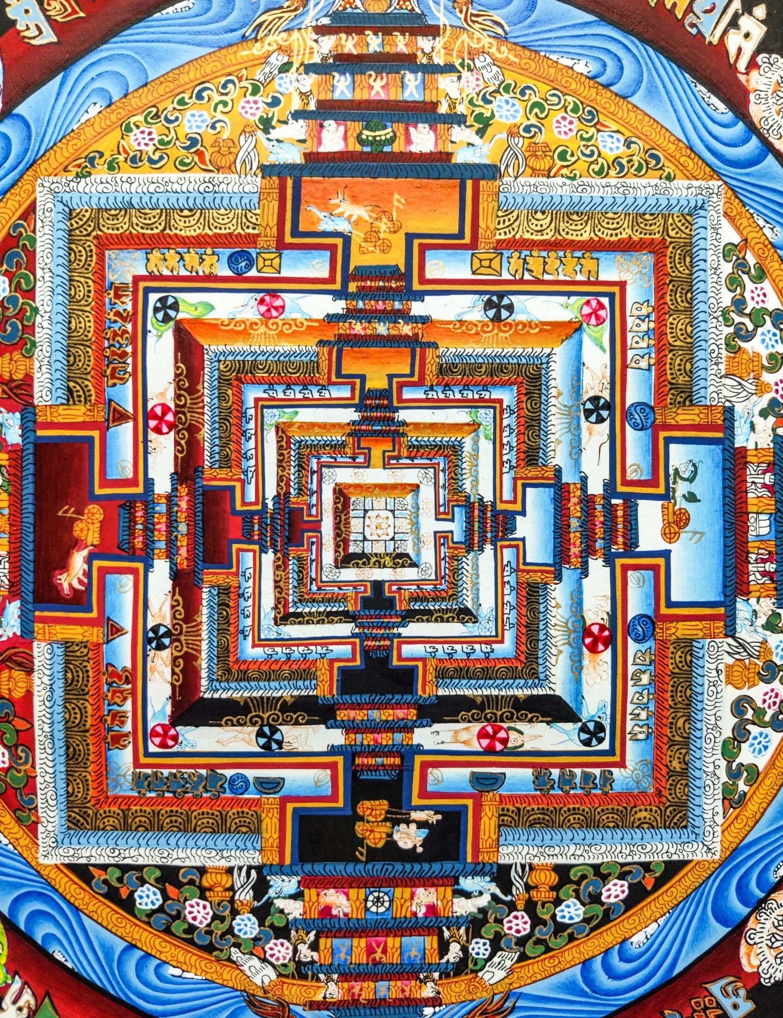 Sun Rise Energy Tibetan Kalchakra Mandala Painting