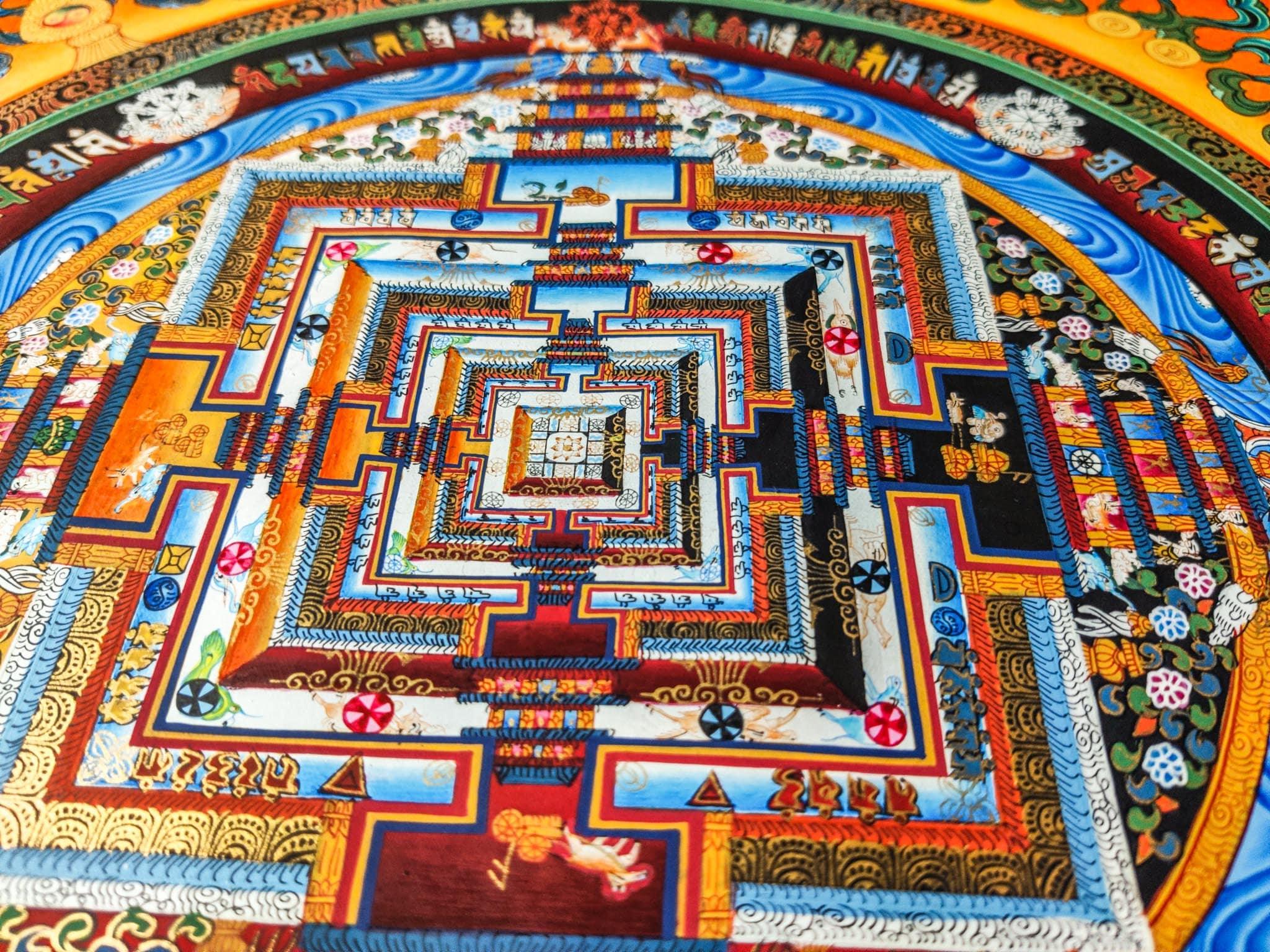 Sun Rise Energy Tibetan Kalchakra Mandala Painting