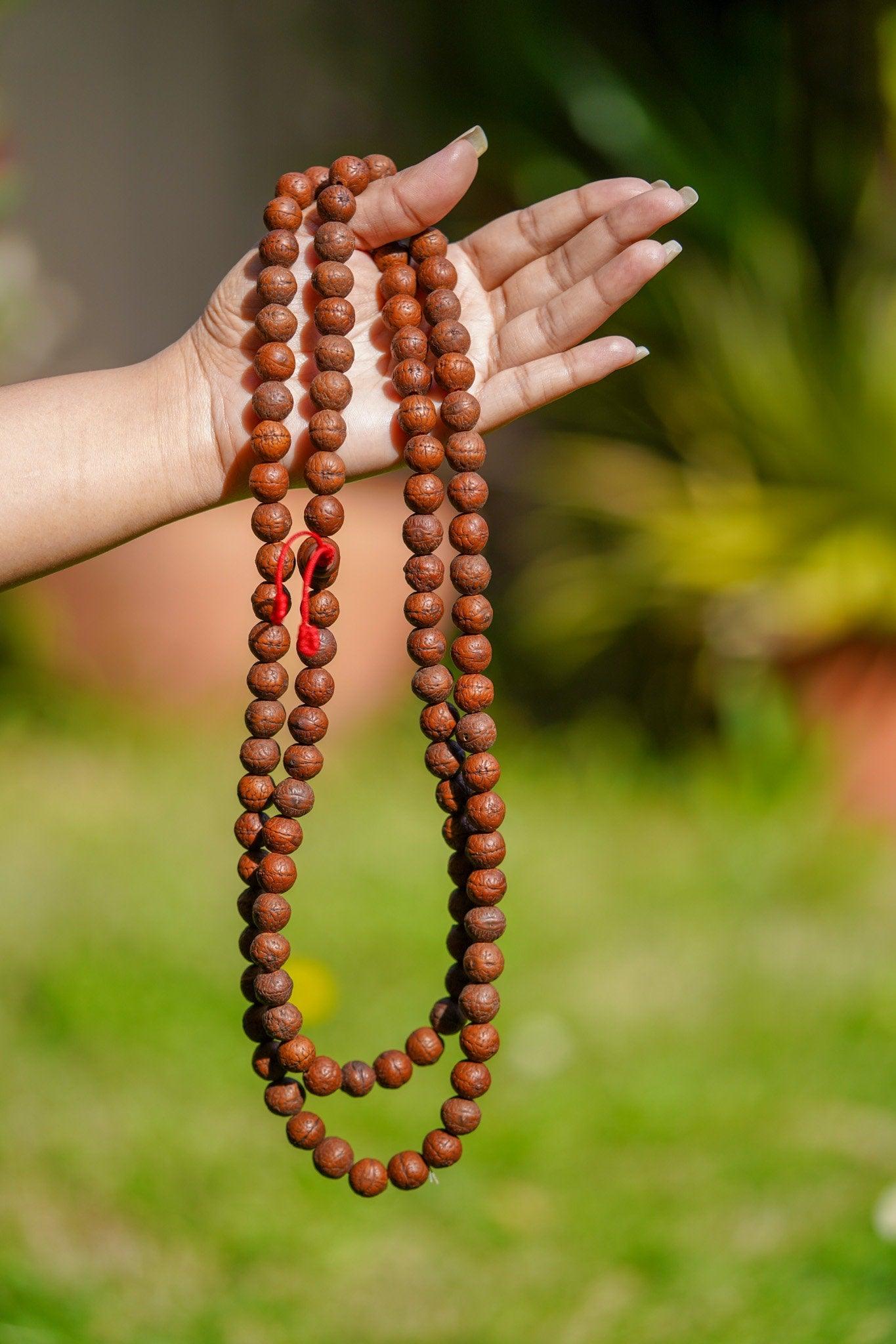 Bodhi Seed Prayer Beads Mala 12-15mm (NP536) - Happy Mango Beads
