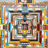 Close view of Burlywood color Kalachakra Mandala Thangka