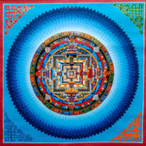 40 by 40 cm blue Kalachakra Mandala.