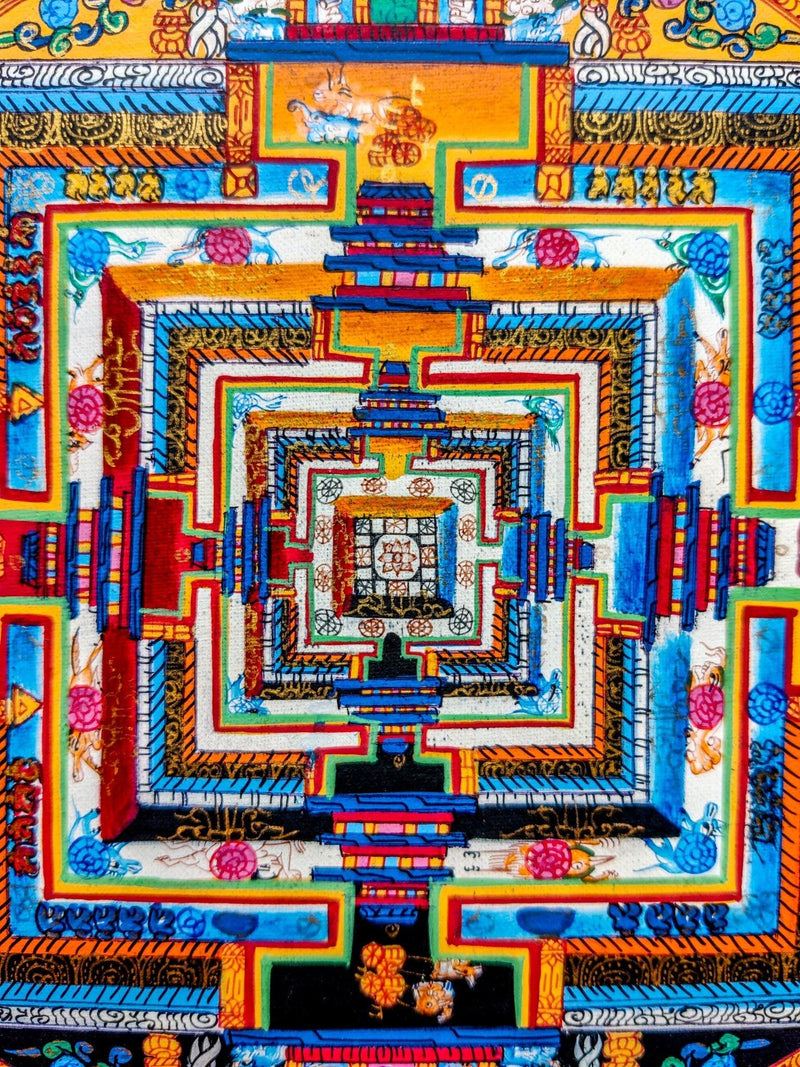 kalachakra Mandala Thangka Art detail view.
