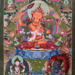 Hand-made Pancha Buddha and Manjushri Thangka Art