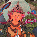 Hand-made Pancha Buddha and Manjushri Thangka Art