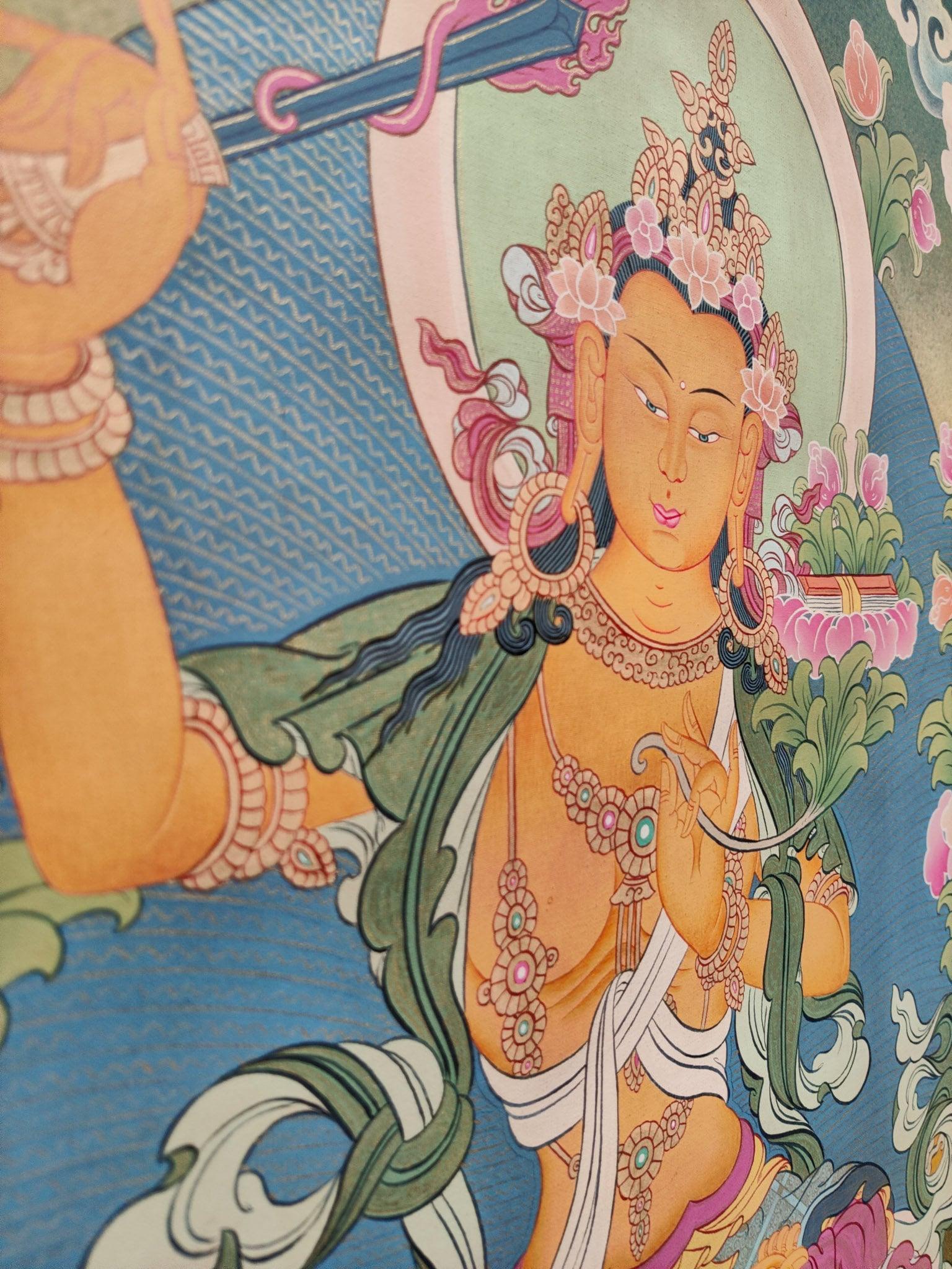 Hand-made Manjushri Thangka art