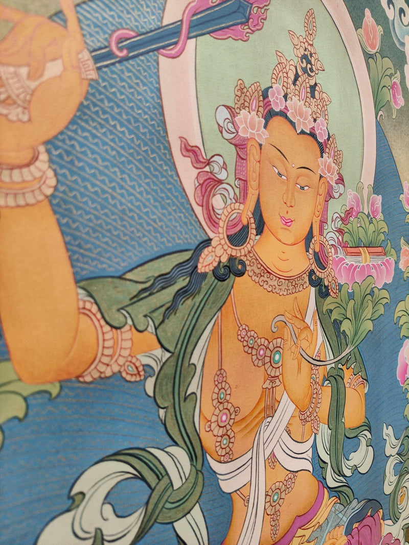 Hand-made Manjushri Thangka art