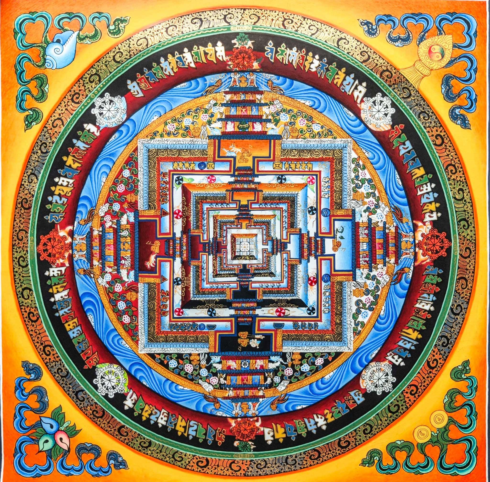 Sun Rise Energy Tibetan Kalchakra Mandala Painting