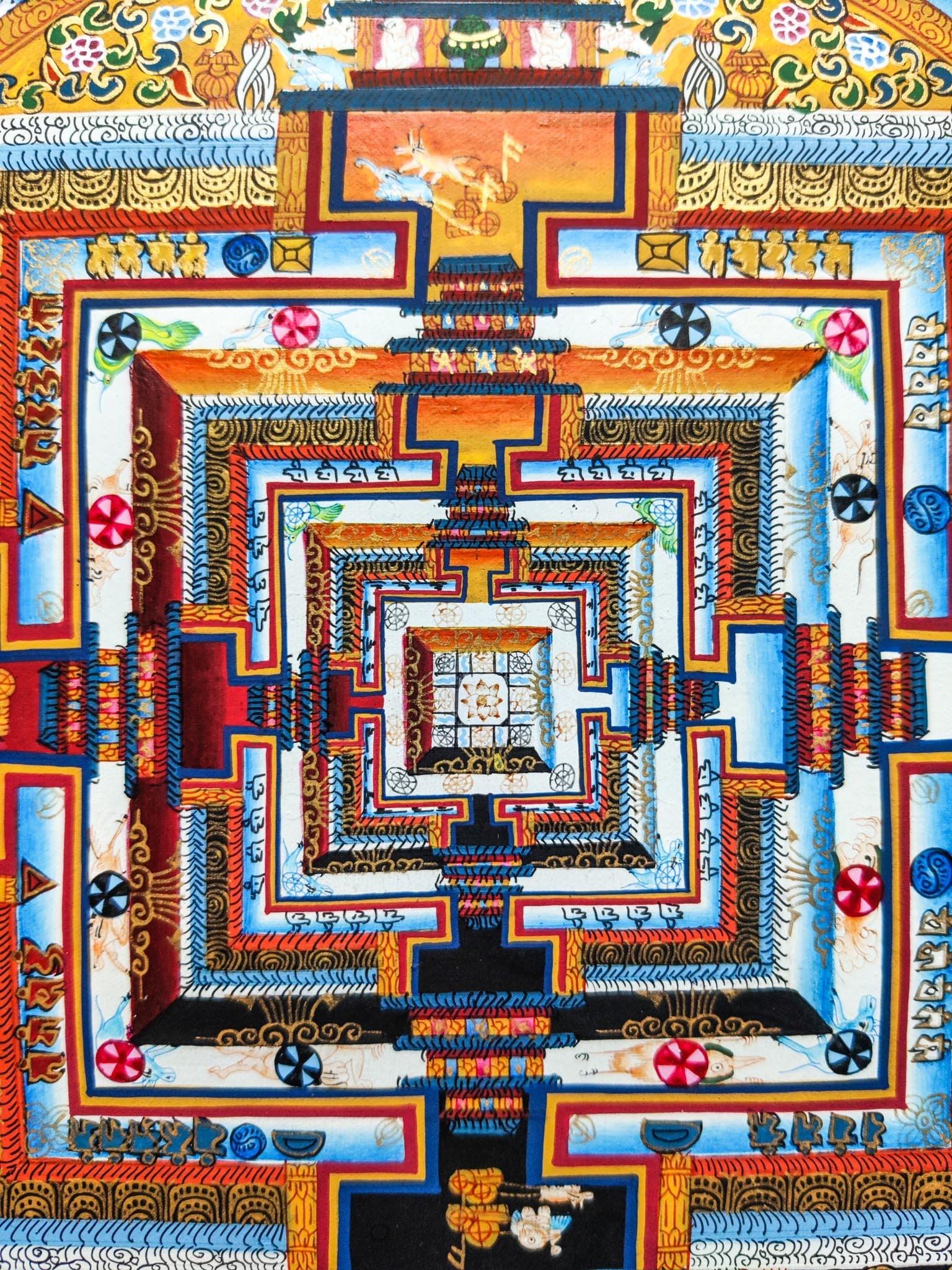 Sun Rise Energy Tibetan Kalchakra Mandala Painting