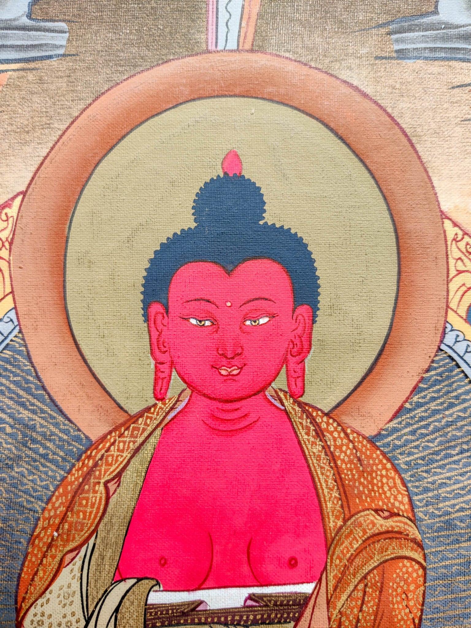 Amitabha Buddha Thangka Art close up