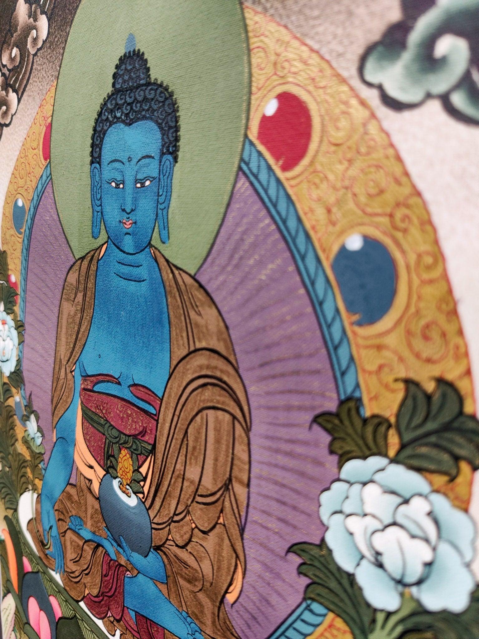 Bhaisajyaguru Buddha Thangka Painting side view