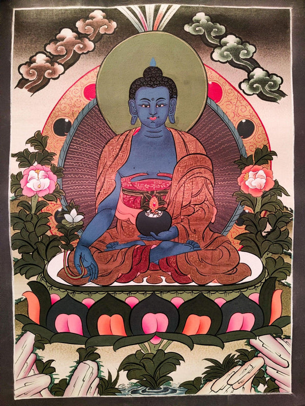 Authentic Medicine Buddha Thangka art.