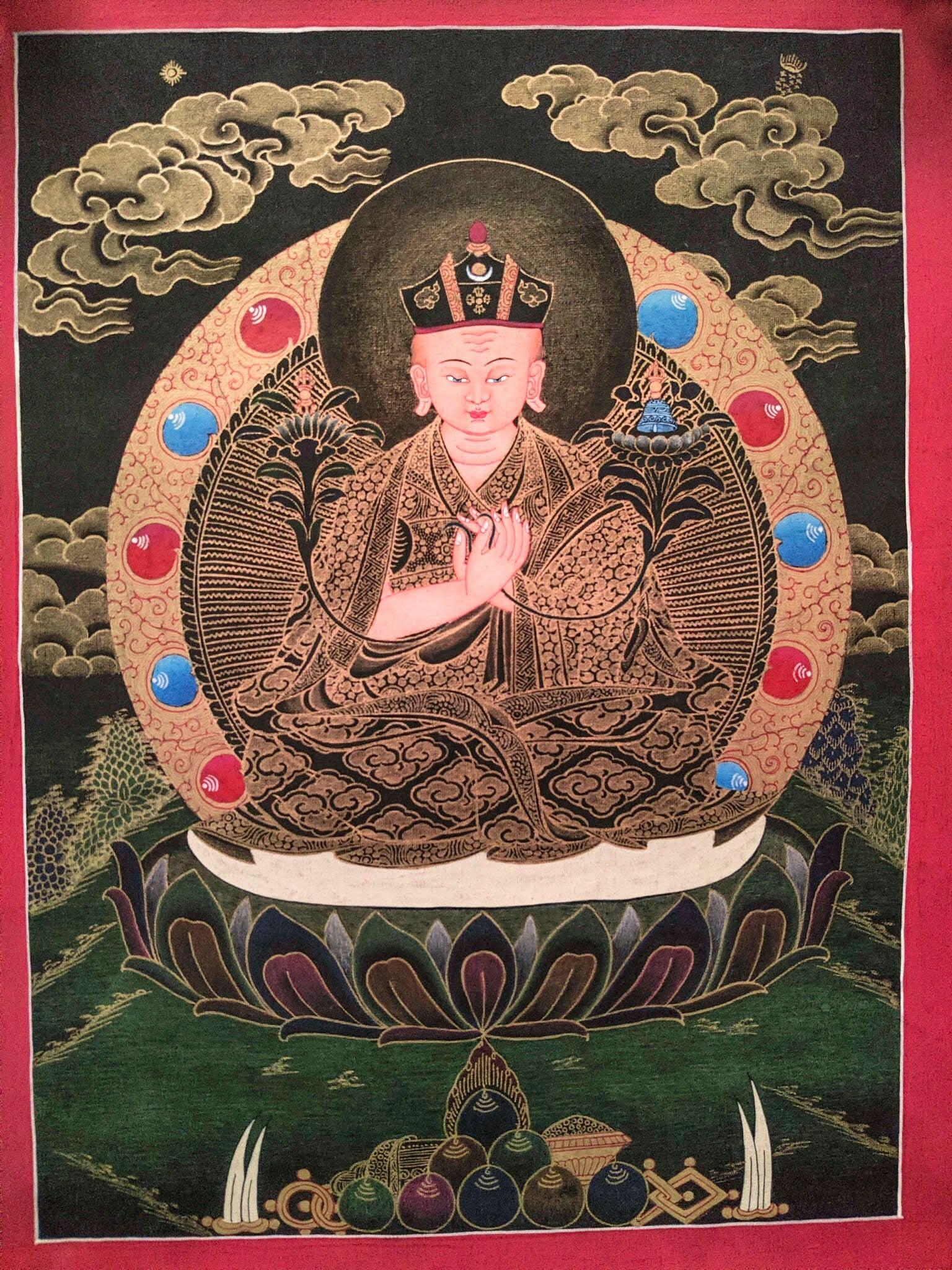 Karmapa Buddhist Tibetan Thangka Painting hand painted by the artisan from Nepal 