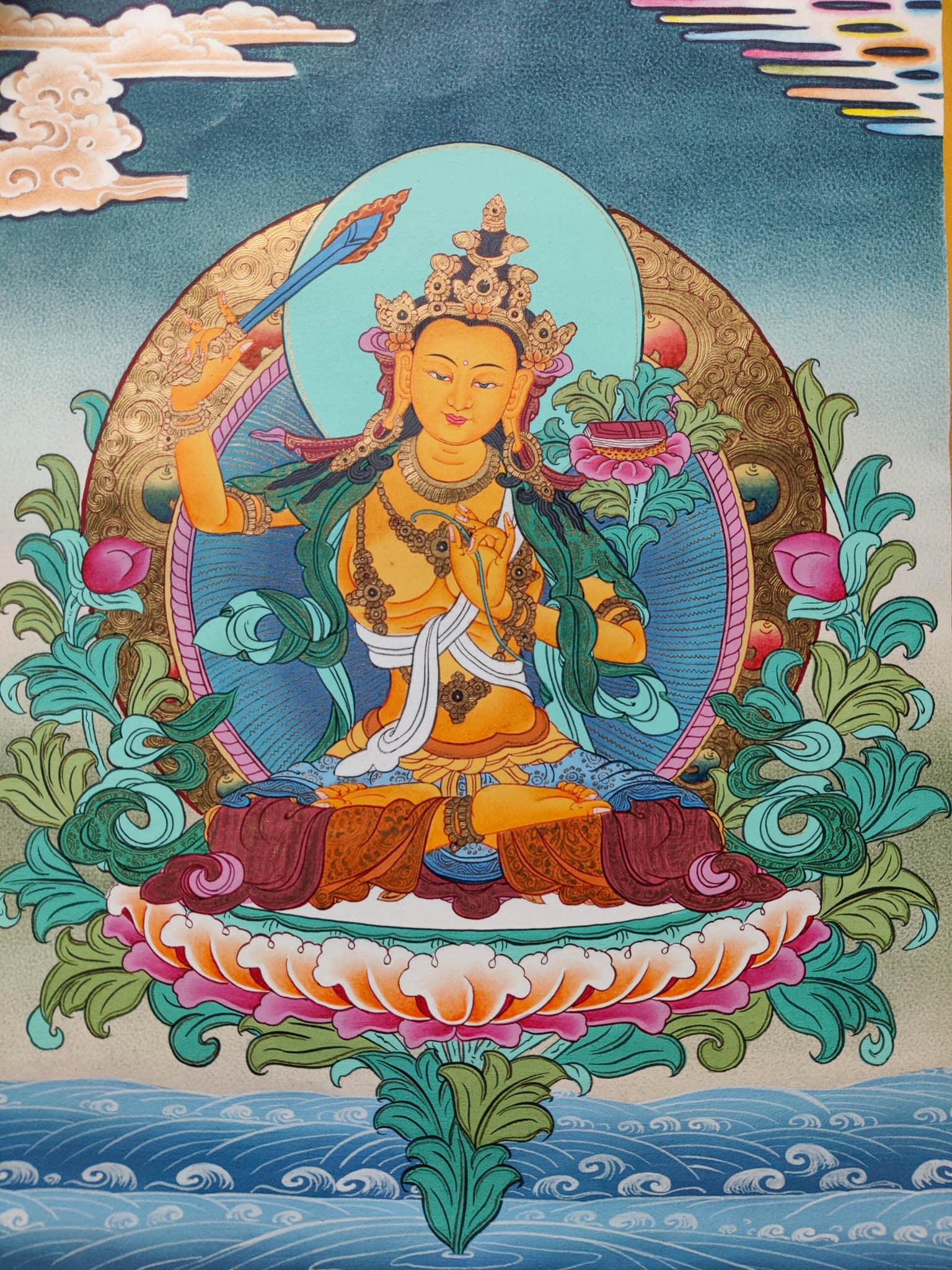 High quality Manjushri Tibetan Thangka