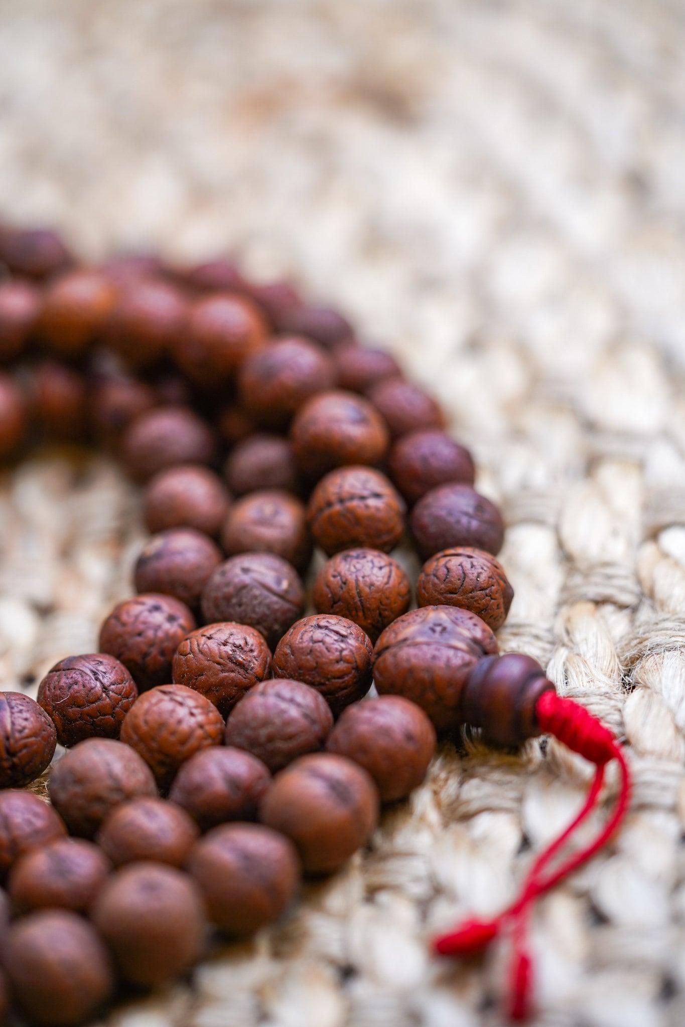 Antique Dark Bodhi Bead Mala principal bead 