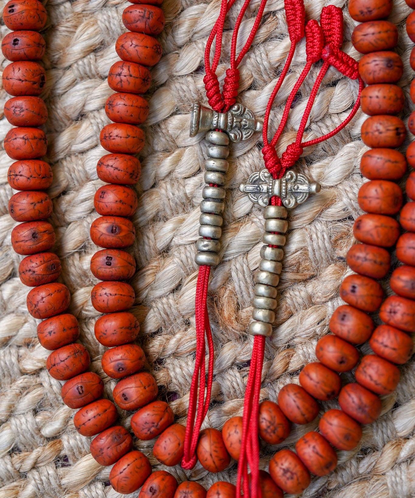Vajra & Bell Dorje Bodhi Mala close view