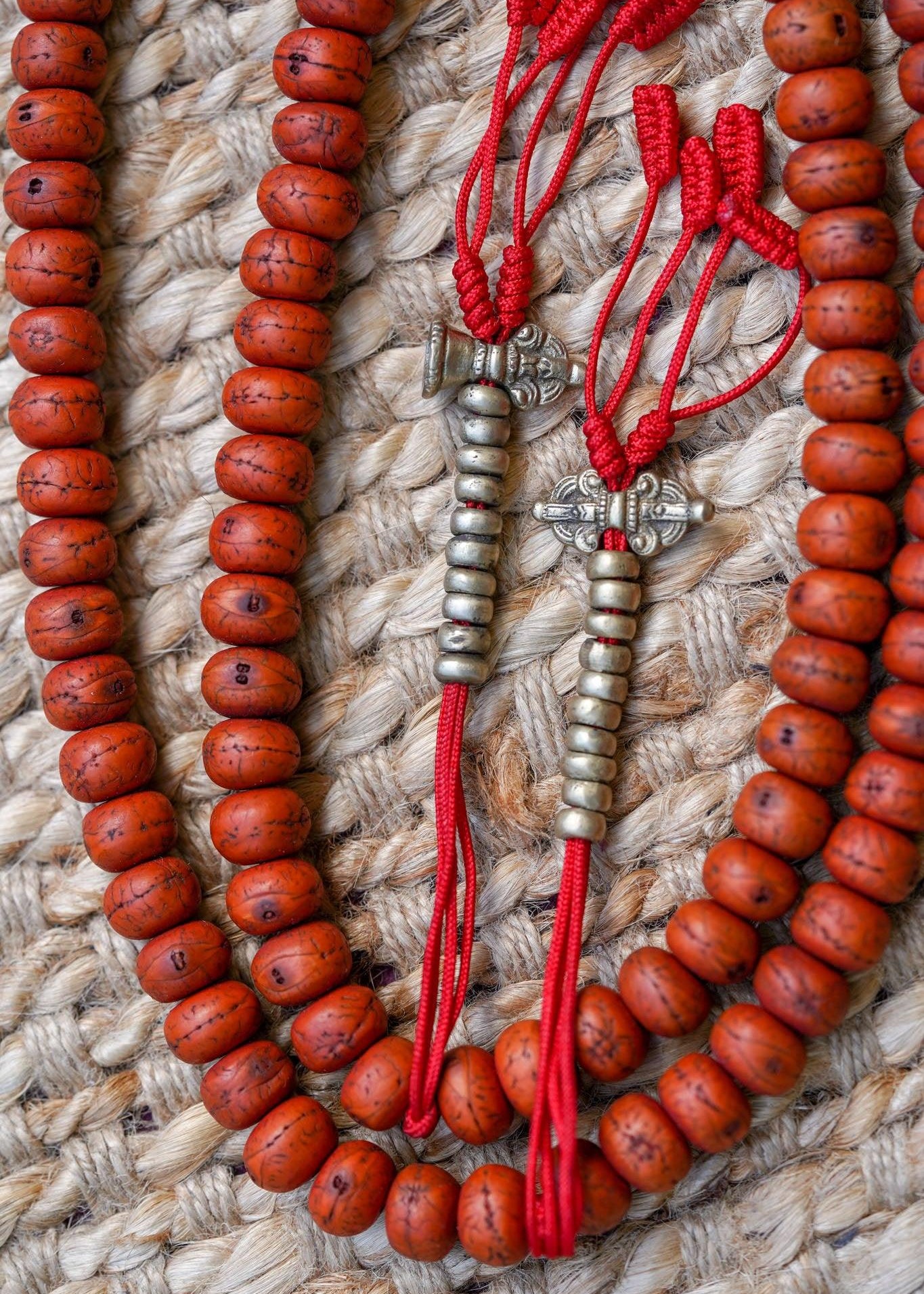 Vajra & Bell Dorje Bodhi Mala close view